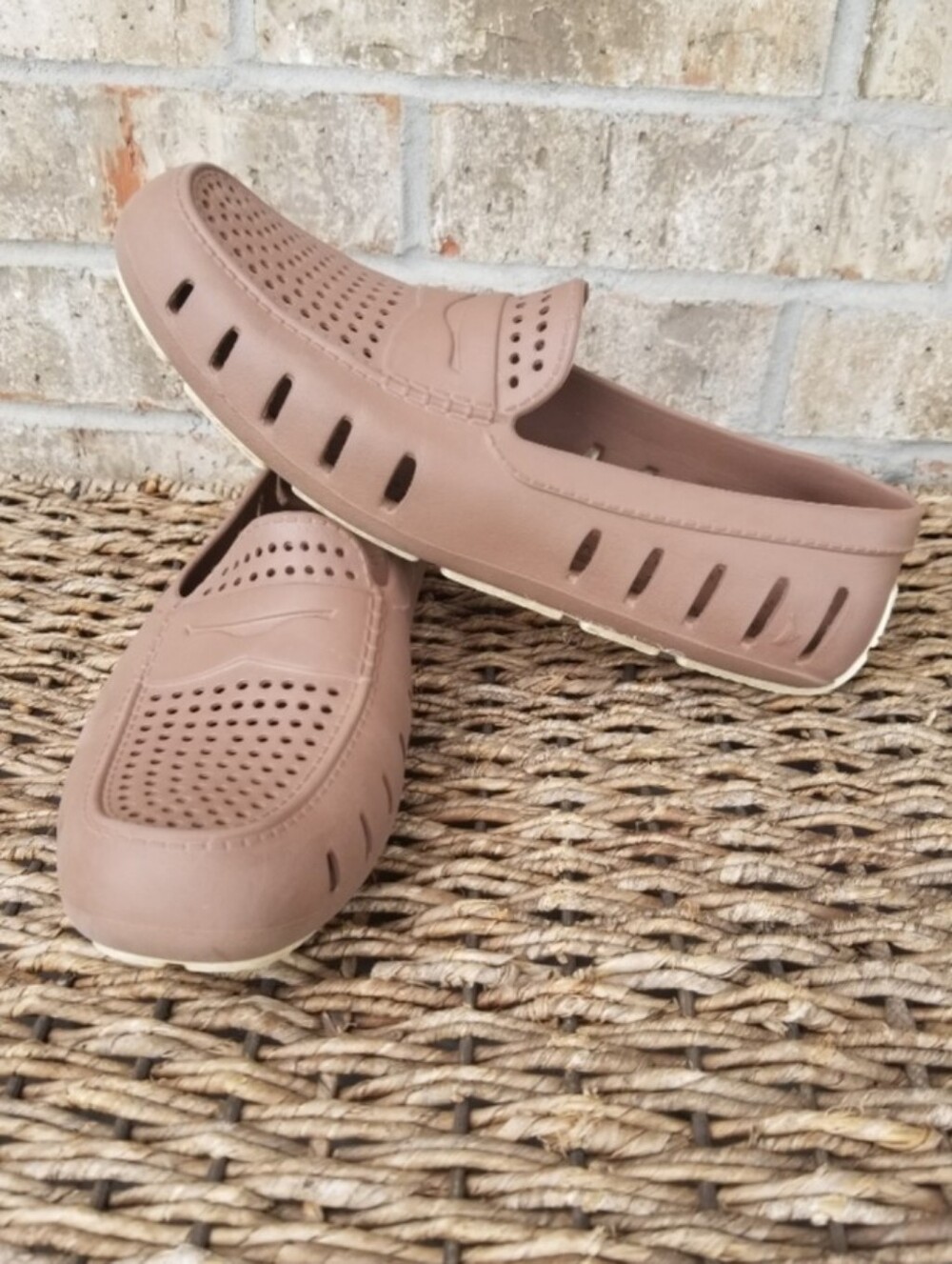Floaters BROWN Casual Rubber Loafer (Mens 11) SlipOn Waterproof Boat Shoes - Picture 2 of 8